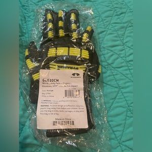 🎉Pyramex GL610CM Nitrile Sandy Palm+Fingers+knuckles HPPE liner A6cut size M